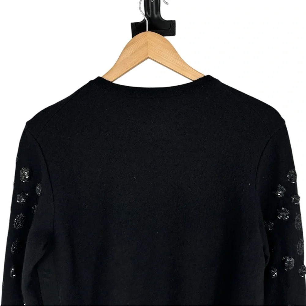 Nina Ricci Black Sequin Embellished Wool Blend Jacket size Medium